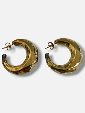 Lana Women's 14K Gold Graduating Disco Hollow Hoop Earrings